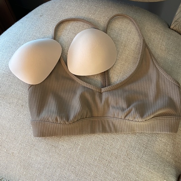 Alo Yoga Ribbed Blissful Bra in Gravel - Picture 8 of 10